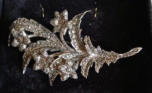Vintage marcasite brooch - vintage,