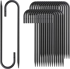 Rebar Stakes 12 Inch J Hook Ground Stakes Heavy Duty 30 Pack Chain Link Fence St