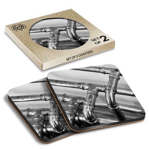 Boxed square coasters bw - square,