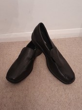 Ladies Hotter Stability Calypso Black Slip On Leather Loafer Shoes Size 9  2805b