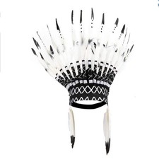 Indian Feather Headpiece Native American Chief Headwear Halloween Cosplay Unisex