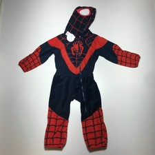 NWT Cuddle Club Marvel Fleece Spiderman One Piece Hooded Costume Toddler Size 4T