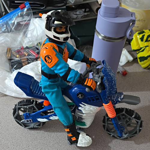 Action man snowbike - man, with