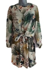 H&M Womens Tropical Print Skater Dress & Shrug Top Set. Long Sleeve. Size UK 10.