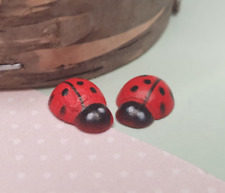 Small Ladybird Ladybug Stud Earrings. Clip On, Plastic or Metal Posts