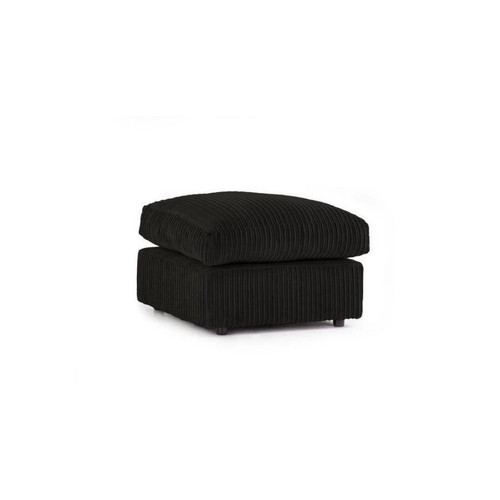 Black jumbo cord footstool - black,