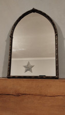 Vintage Bronze Metal Arched Gothic Wall Mirror 48 x 32 cm