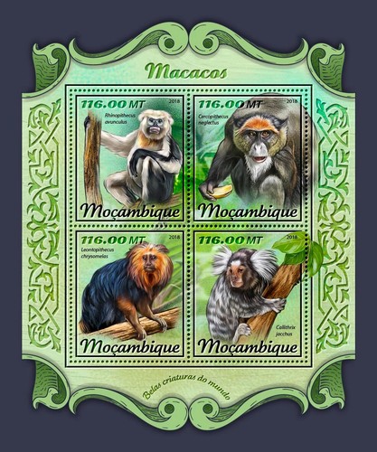 Monkeys mnh stamps 2018 - monkeys,