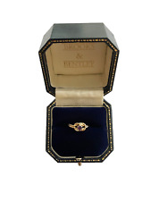 1980 Amethyst Ring 9ct Gold Rope Infinity Knot Amethyst Vintage Ring -Size M 1/2