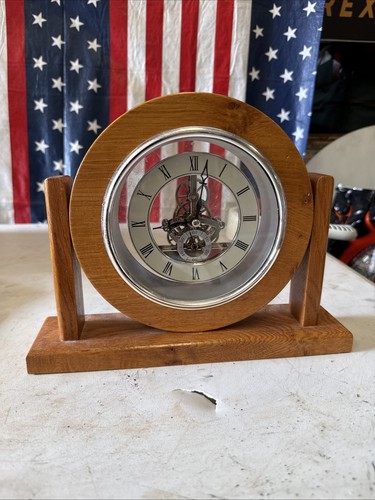 Wood mantle skeleton clock - wood,