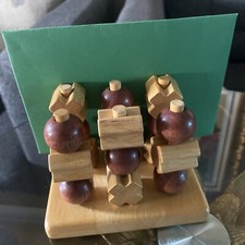 Jaques London Wooden Game 3D Noughts & Crosses Mini vintage toy connect
