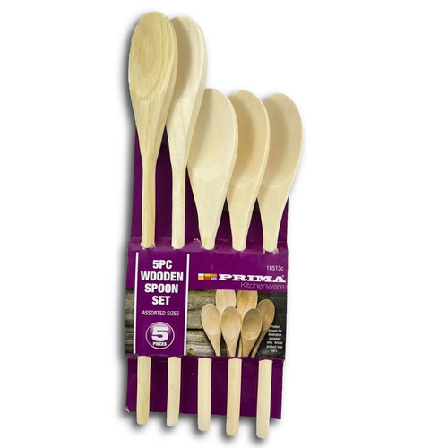 5pc wooden spoon set kitchen - 5pc,