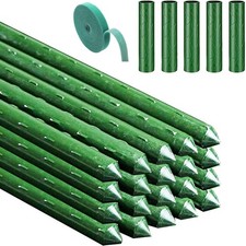24-120x Garden Plant Stakes Metal Plastic Coated Climbing Support Pole Sticks UK