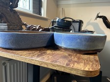 Large Round Studio Ceramic Pair of Used Bonsai Pots