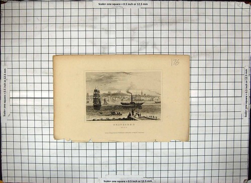 Antique old print - old,
