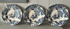 3  x Barratts Earthenware purple grape, blue leaves SIDE PLATES Staffordshire