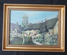 Framed British Painting of a Cottage by Nicola Gibbs Godshill Isle of Wight