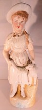Antique Victorian Staffordshire Figurine - Mary Had A Little Lamb