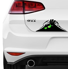 Small SCARY MONSTER PEEPER Green Evil Eyes Vinyl Car Van Truck Sticker 160x63mm