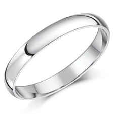 9ct White Gold Wedding Band Extra Heavy Weight Court Shaped Solid Wedding Ring
