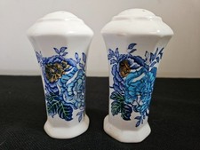 2 Vintage Masons Pepperpots Salt Cruet Shakers Ironstone Regency Style Ceramics