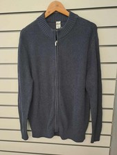 MENS NAVY FULL ZIP KNITTED CARDIGAN SIZE 44 REGULAR (XL) (REF 735)