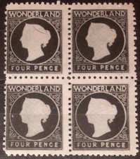 Gerald King Wonderland Gambia Style cameos block of four MNH