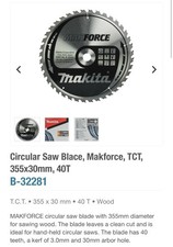 Makita B-32281 355mm x 30mm x 40T Wood Makforce Saw Blade