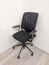 Vitra Meda Task Chair, Adjustable, Lumbar Support, Black Fabric / Mesh, Black...