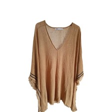 Zara Cape Linen Poncho Size M