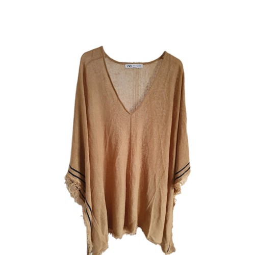 Zara cape linen poncho - zara,