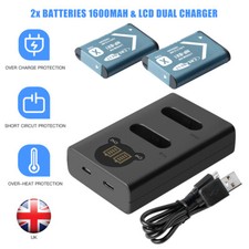 2x NP-BX1 Battery For Sony Cyber-shot DSC-H400 HX300 HX50 HX60 HX80 +LCD Charger