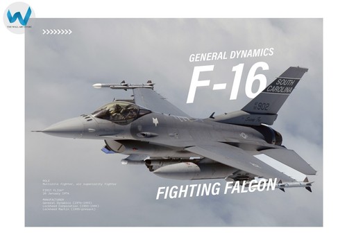Fighting falcon poster - f-16,