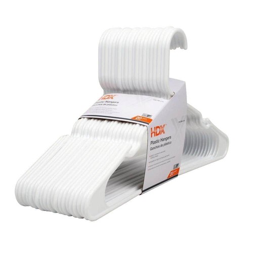 Hdx white plastic hangers - white,