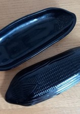 Set Of Two Corn On The Cob Black Coloured Glass Dishes Wonderful and Practical