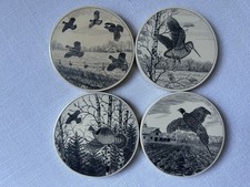 Set Of 4 Barlow Made In USA Coasters Hunting Game Birds Pheasant VGC