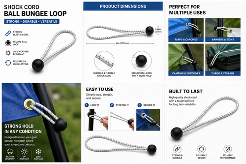 Ball bungee loops shock - shock, cord