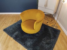 Sofology Islington Fabric Swivel Chair in Sleek Mustard (WA2)
