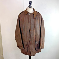 All British Clothing Wax Waterproof Jacket Brown Men's Size L Breathable Cotton