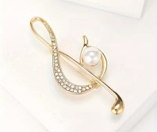 Gold Treble Clef Diamanté and