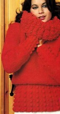 604 LADYS GIRLS  SWEATER DK 32 TO 40" VINTAGE KNITTING PATTERN COPY