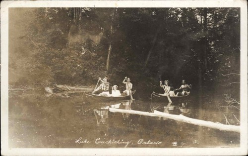 Vintage rppc lake couchiching - rppc,