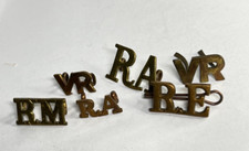 6 WW1 WW2 & Post War Brass Shoulder titles Army & Air Force