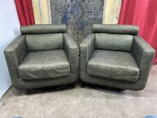 Pair Of Postmodern Design 'Suad' Swivel Club Armchair By Natuzzi Salotti