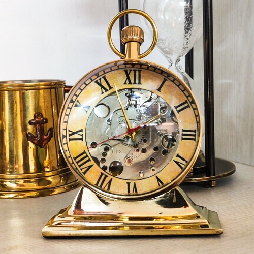 Trophy brass desk - trophy, clock