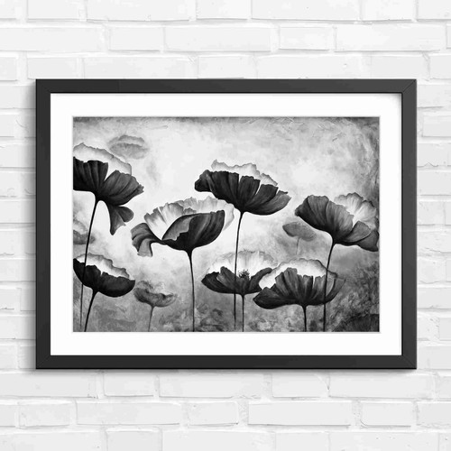 Vintage red poppy - vintage, field
