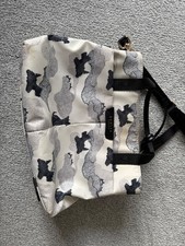 Radley Medium Blue/Chalk Data Dog Oilskin Crossbody/Multiway/Grab Bag. VGC.