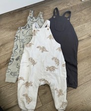 Bundle Of Boys Dungarees Aged 9-12 Months Worn,used Perfect For Nursery/messy