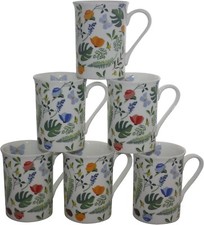 Set of 6 Mugs Fine Bone China