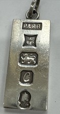 Vintage Sterling Silver Ingot 925 Silver 1977 Jubilee Birmingham Pendant